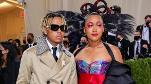 Cordae and Naomi Osaka attend The 2021 Met Gala Celebrating In America: A Lexicon Of Fashion at Metropolitan Museum of Art on September 13, 2021 in New York City.