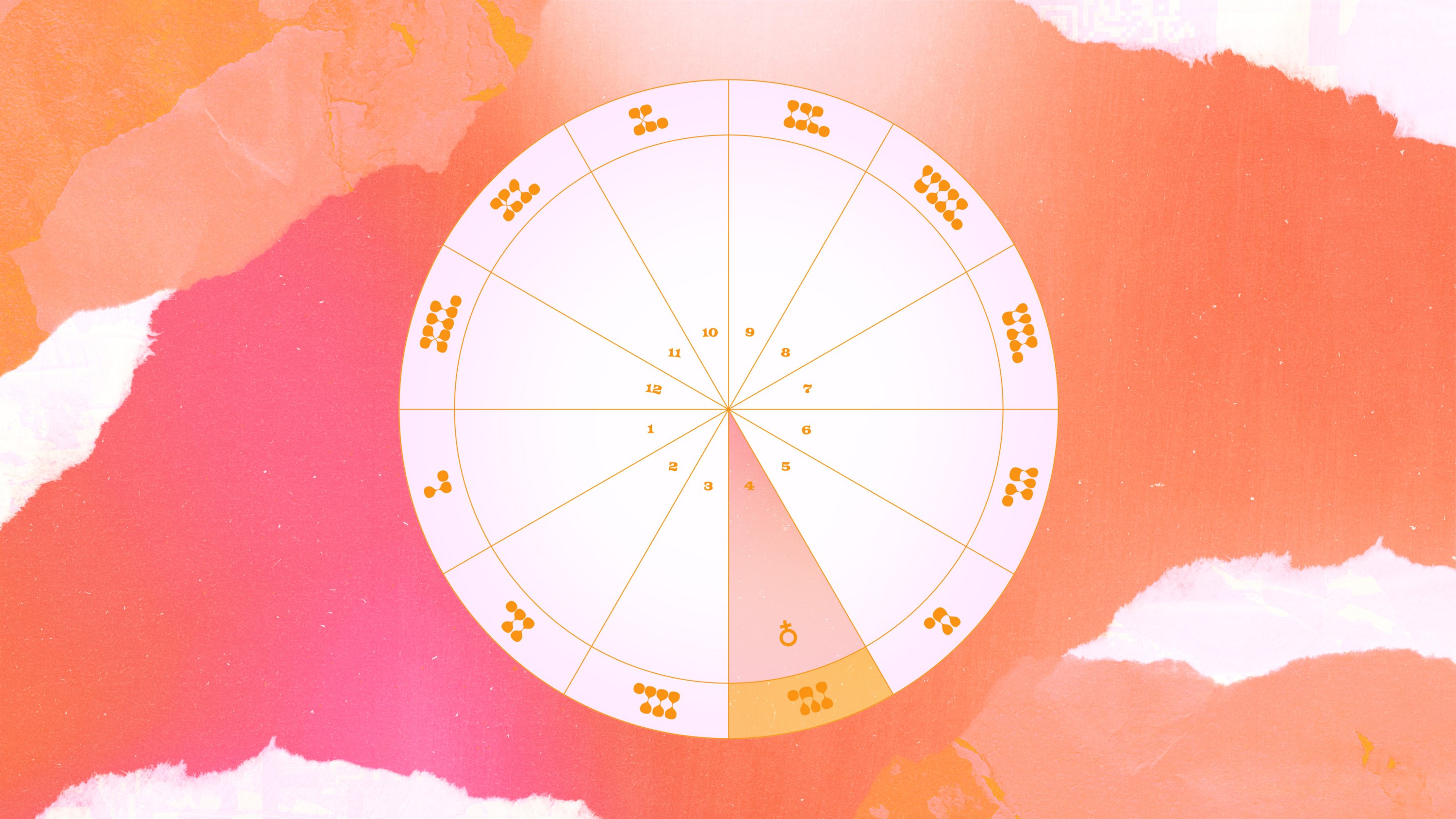 A birth chart with the symbol for Venus in the fourth house of home and family