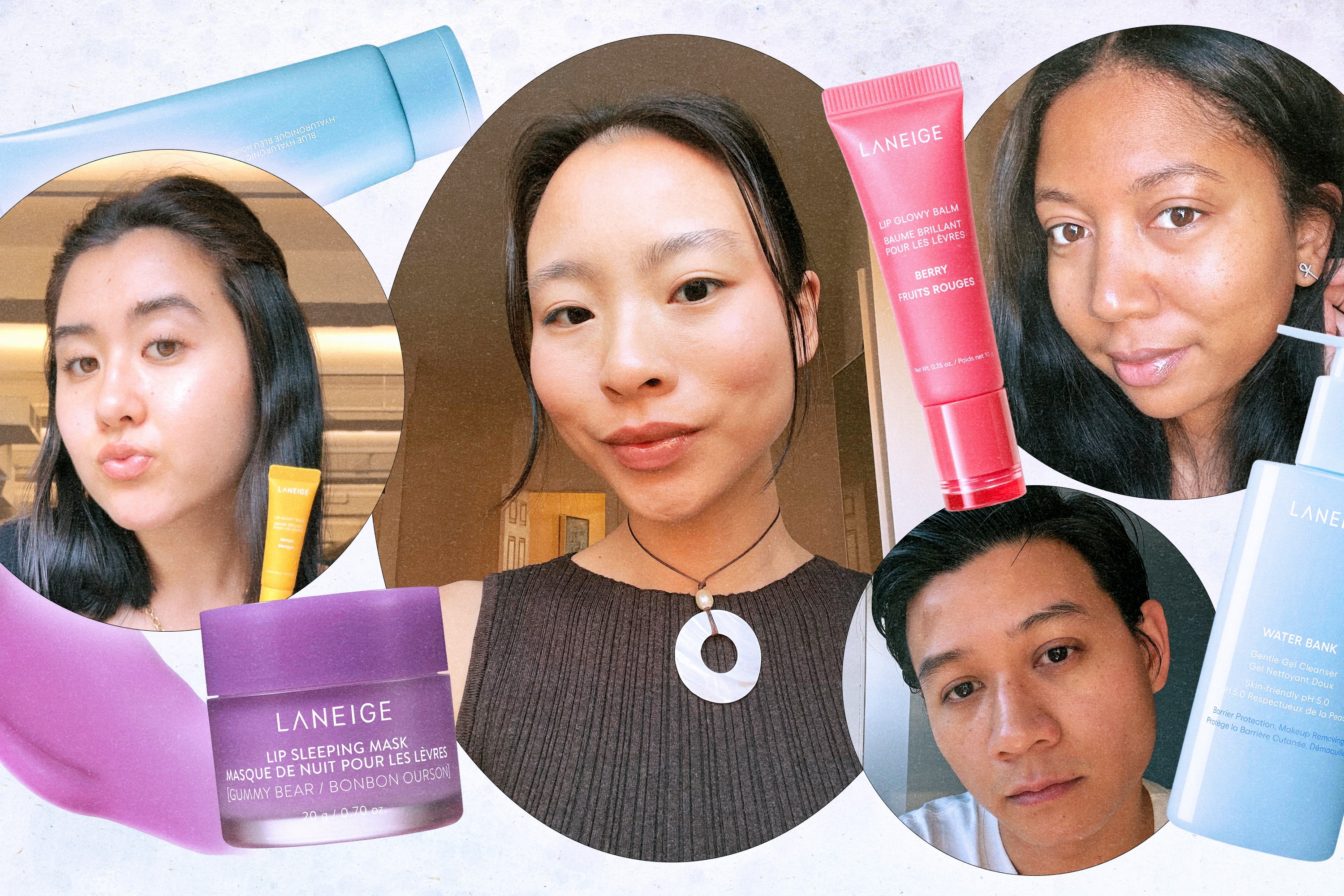 Four StyleCaster editors wearing Laneige products