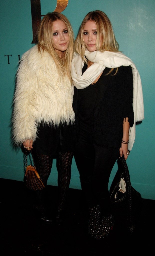 Mary Kate and Ashley Olsen attend the launch dinner of The Row hosted by Mary Kate and Ashley Olsen, at Harvey Nichols on October 9, 2007 in London, England.
