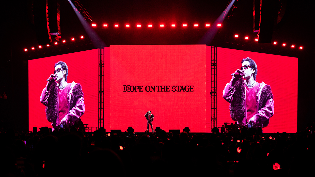 J-Hope performing on Hope on the Stage Tour