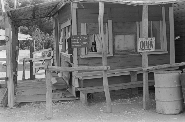 A building at the Spahn Movie Ranch, owned by American rancher George Spahn and residence of the Manson Family, Los Angeles County, California, US, 28th August 1970.