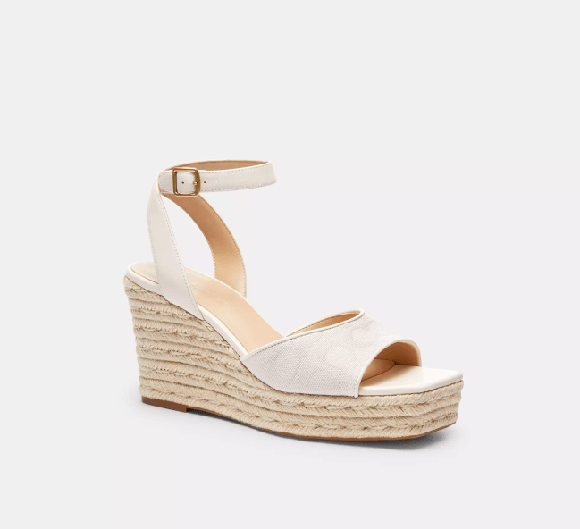 Coach Espadrille Wedge In Signature Jacquard
