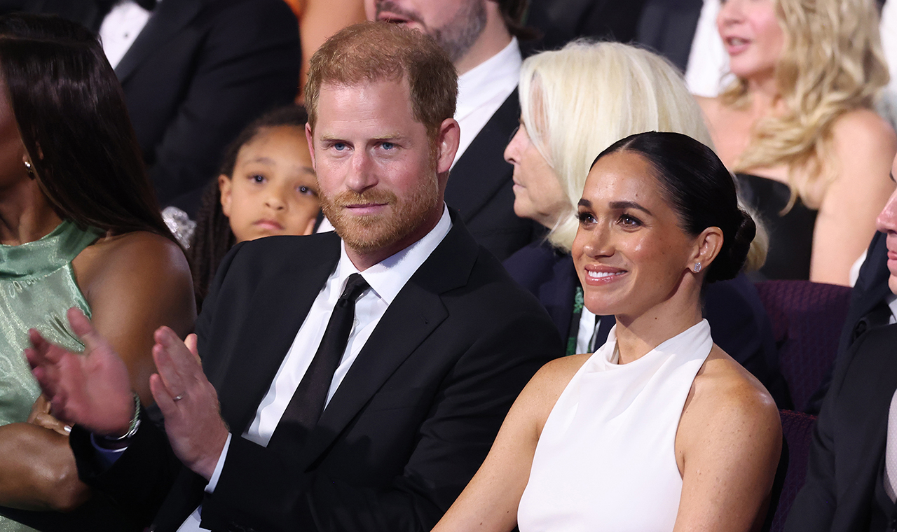 HOLLYWOOD, CALIFORNIA - JULY 11: (Exclusive Coverage) (L-R) Prince Harry, Duke of Sussex and Meghan, Duchess of Sussex attend the 2024 ESPY Awards at Dolby Theatre on July 11, 2024 in Hollywood, California.