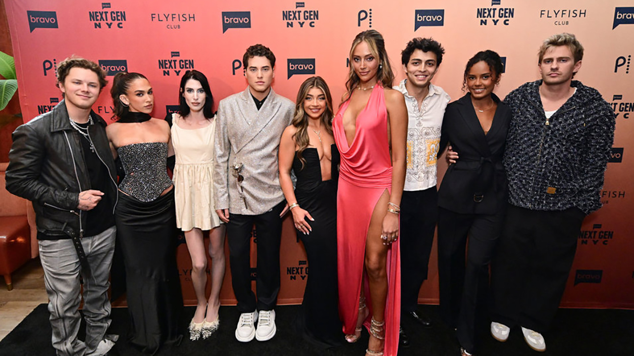 NEXT GEN NYC -- "S1 Premiere Party" -- Pictured: (l-r) Hudson McLeroy, Ariana Biermann, Georgia McCann, Brooks Marks, Gia Giudice, Emira DíSpain, Shai Fruchter, Ava Dash, Charlie Zakkour on Monday, June 2 from Flyfish Club in New York City