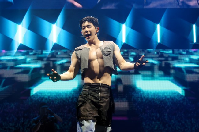 MIAMI, FLORIDA - DECEMBER 21: Wonho performs during iHeartRadio Y100's Jingle Ball 2024 Presented By Capital One  at Kaseya Center on December 21, 2024 in Miami, Florida.