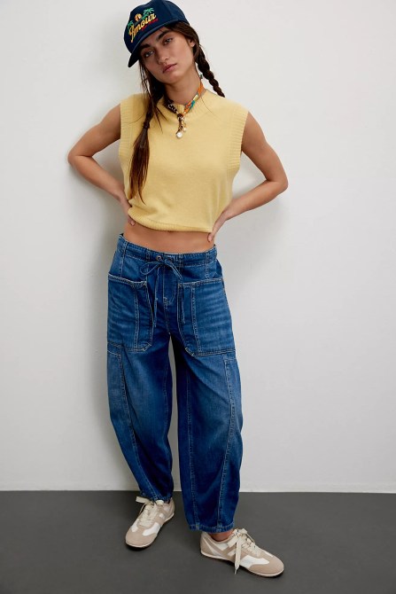 Free People We The Free Silverton Pull-On Barrel Jeans