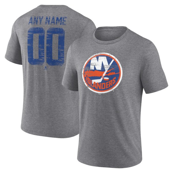 New York Islanders Heritage Custom Tri-Blend T-Shirt - Gray
