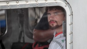 BOSTON - SEPTEMBER 27: Nathan Carman arrives to the Coast Guard base in Boston on Sept. 27, 2016, after surviving the sinking of his 32-foot fishing boat near Block Canyon, off New York, in the Atlantic Ocean on Sept. 18. He was picked up in a lifeboat about 100 nautical miles south of Martha's Vineyard on Sept. 25 by a Chinese freighter. His mother, who was on the "Chicken Pox" with him, has not been found.
