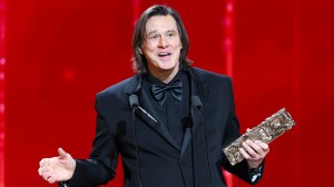 PARIS, FRANCE - FEBRUARY 26: Jim Carrey accepts the Honorary Cesar Award  during the 51st Cesar Film Awards at L'Olympia on February 26, 2026 in Paris, France.
